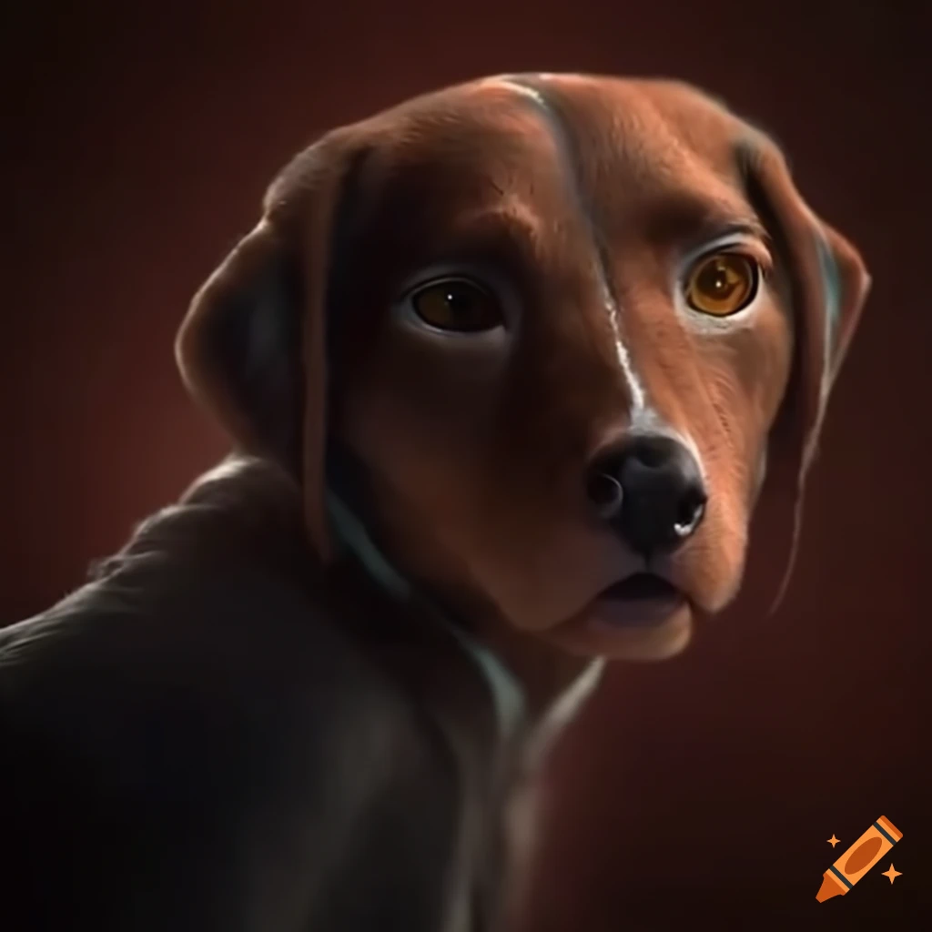 Elliot Page transforming into a detailed dog with special effects