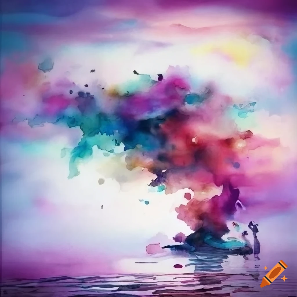 Floating canvas wrap of a beautiful watercolor mech