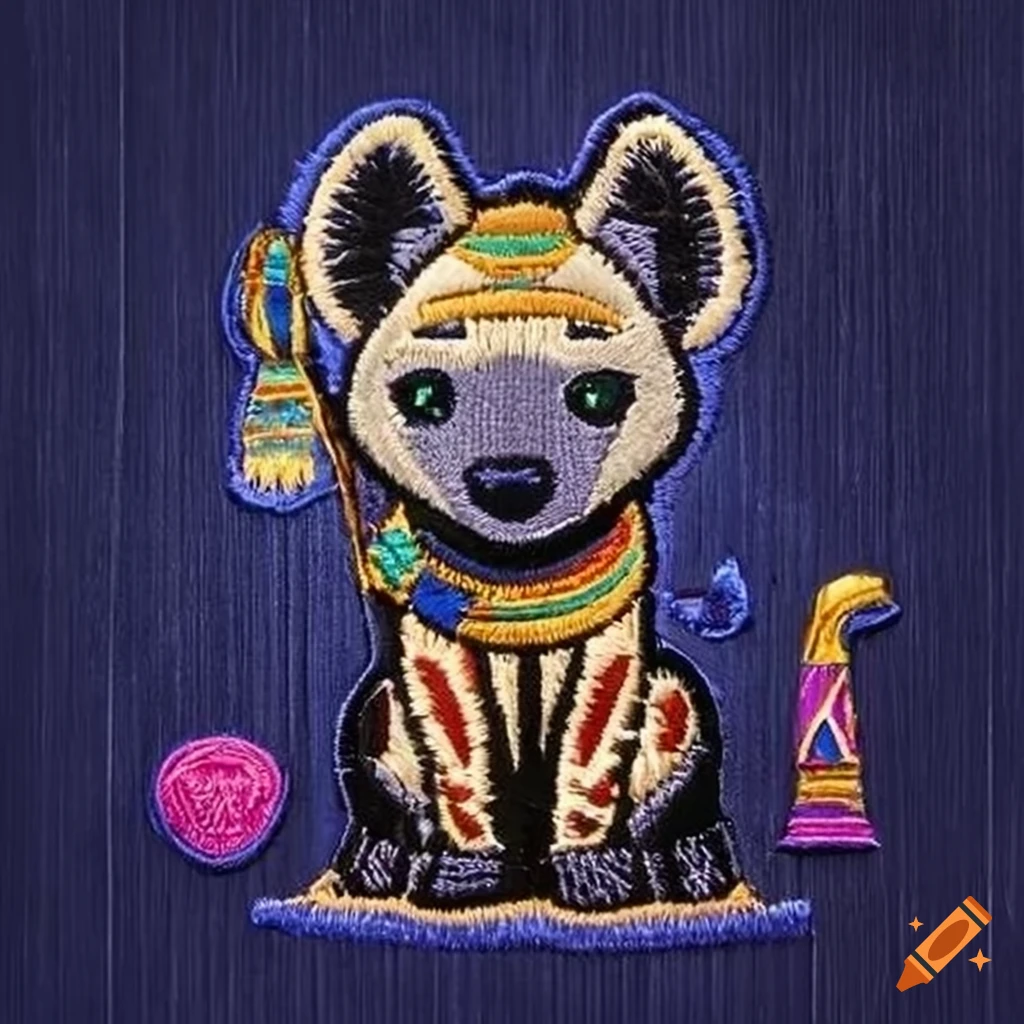 Hyena with Egyptian accessories patch