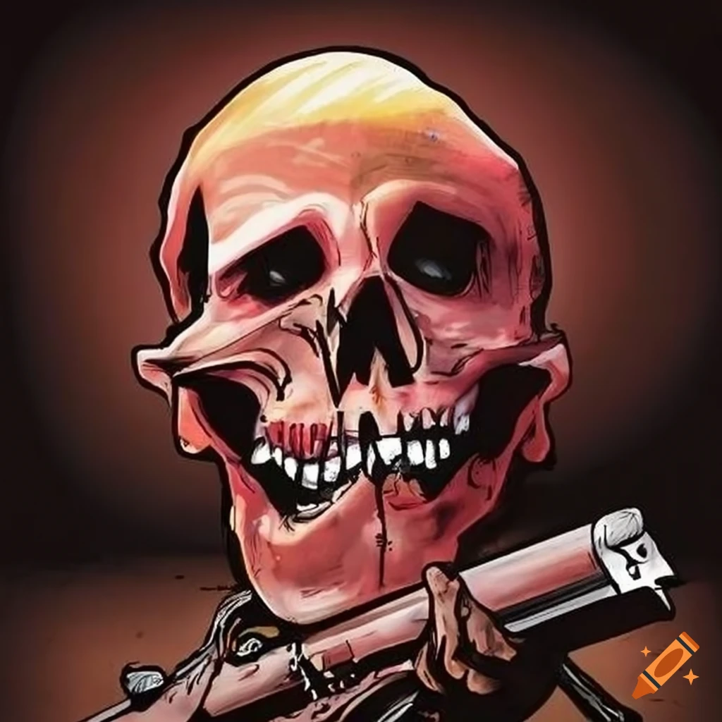 Editorial cartoon depicting extrajudicial killings
