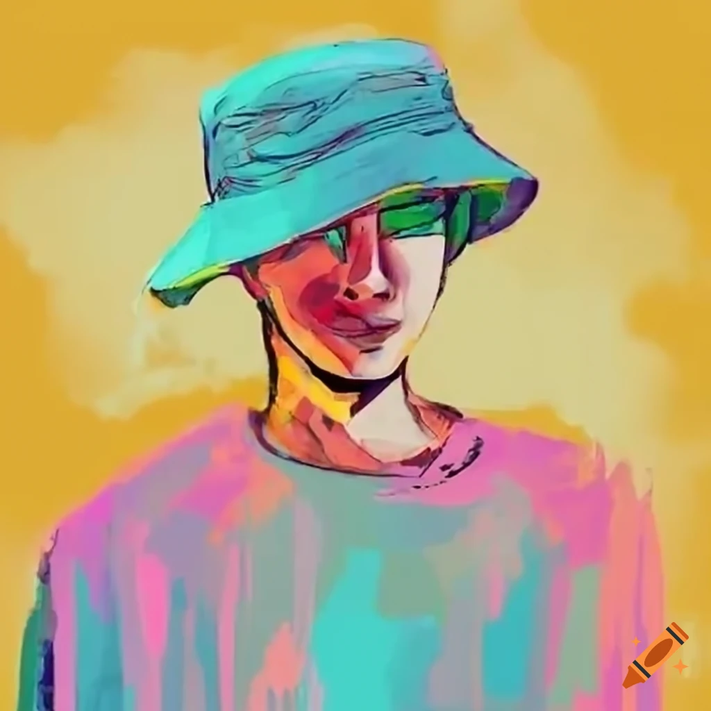 Guy hiding eyes under bucket hat