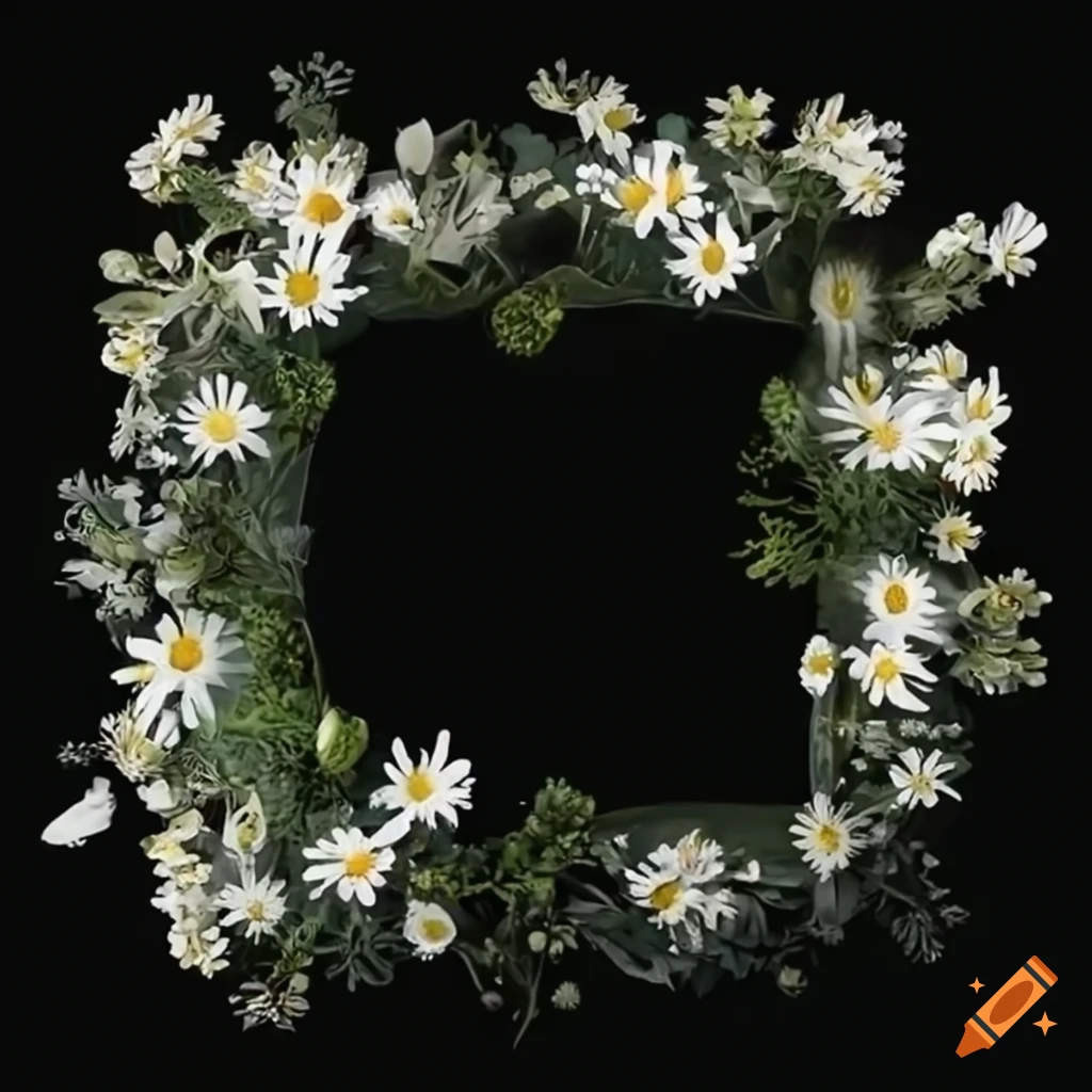 Delicate arrangement of white daisies in a square frame