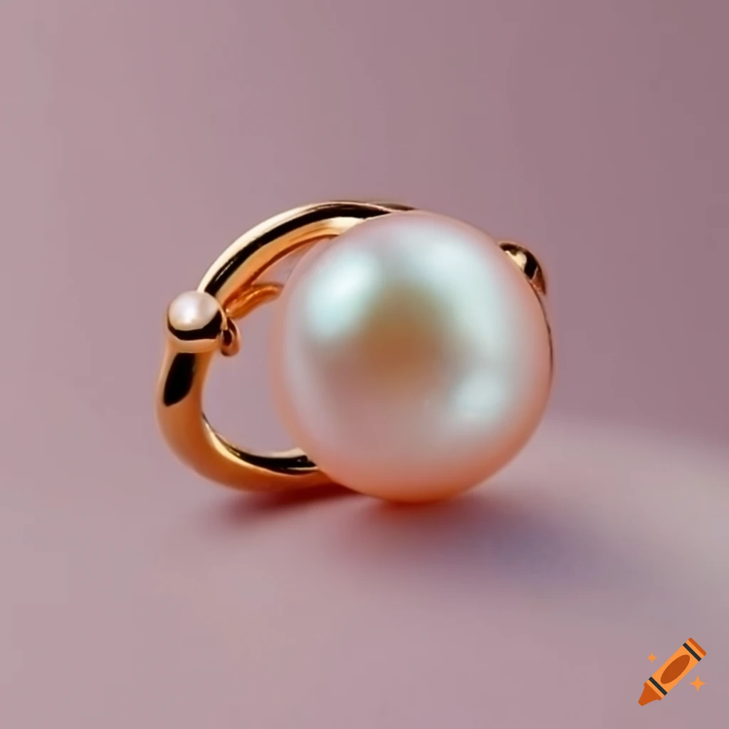 Pearl ring with sparkling glitter around it