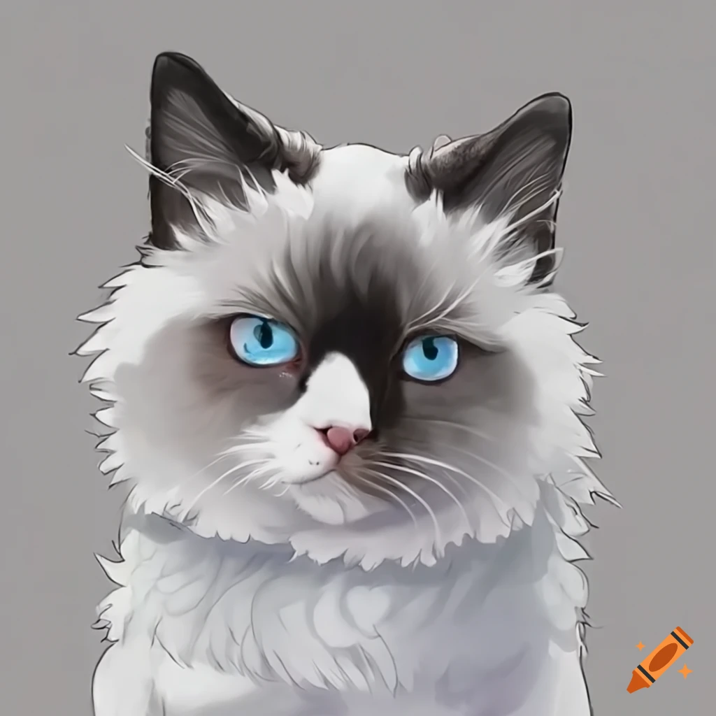 Cute ragdoll cat on Craiyon