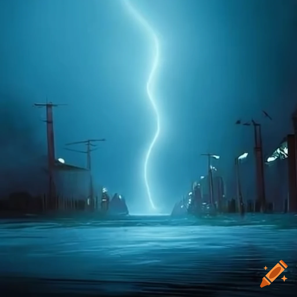 Caution message: 'Don't touch electric poles in the rain'