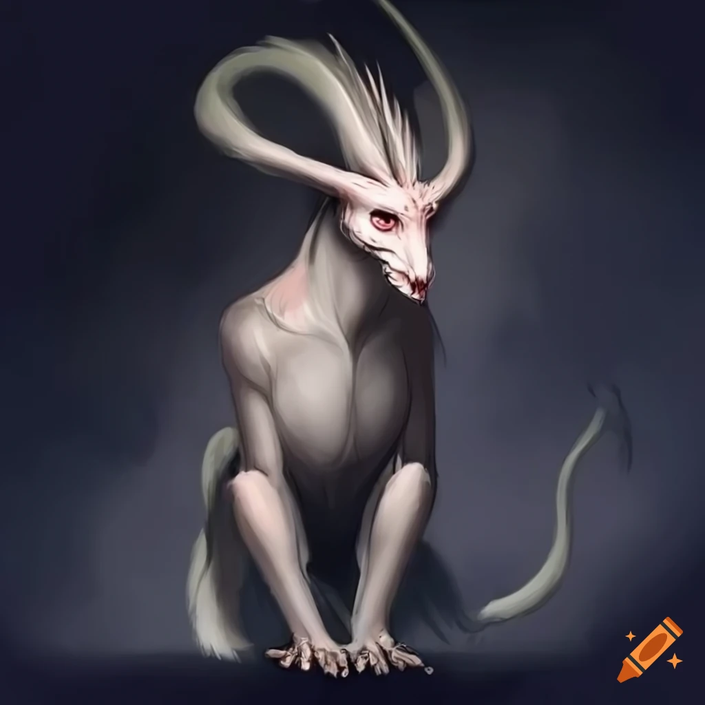 Elegant and graceful hybrid mythical creature with kind eyes and long tail