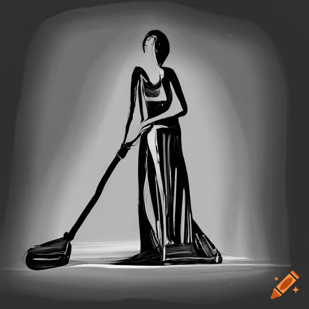 Woman vacuuming the floor