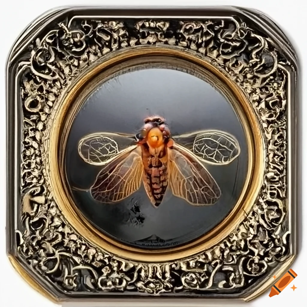 Commemorative medallion with a cicada design