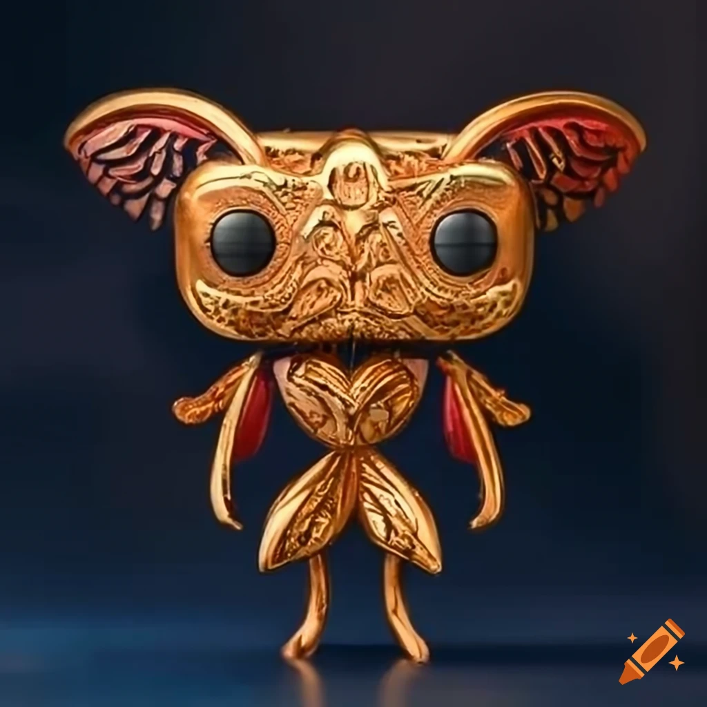 Funko Pop world featuring a bee with metal plated wings and gemstones on a tribal background