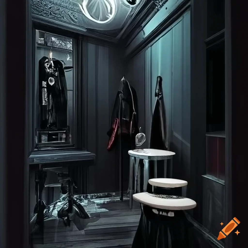 Emo punk goth style apartment interior for a fashion designer