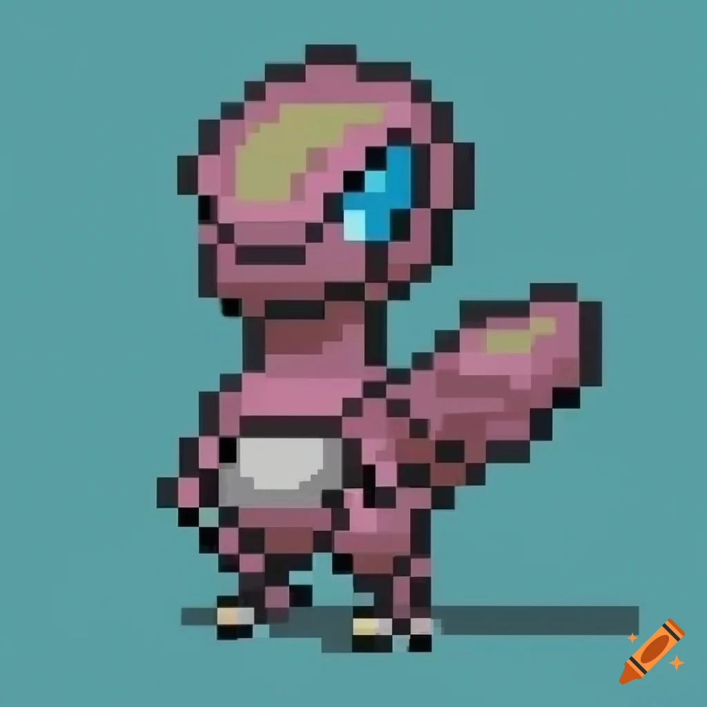 Pixel art of the rock-type Pokémon Rokhah