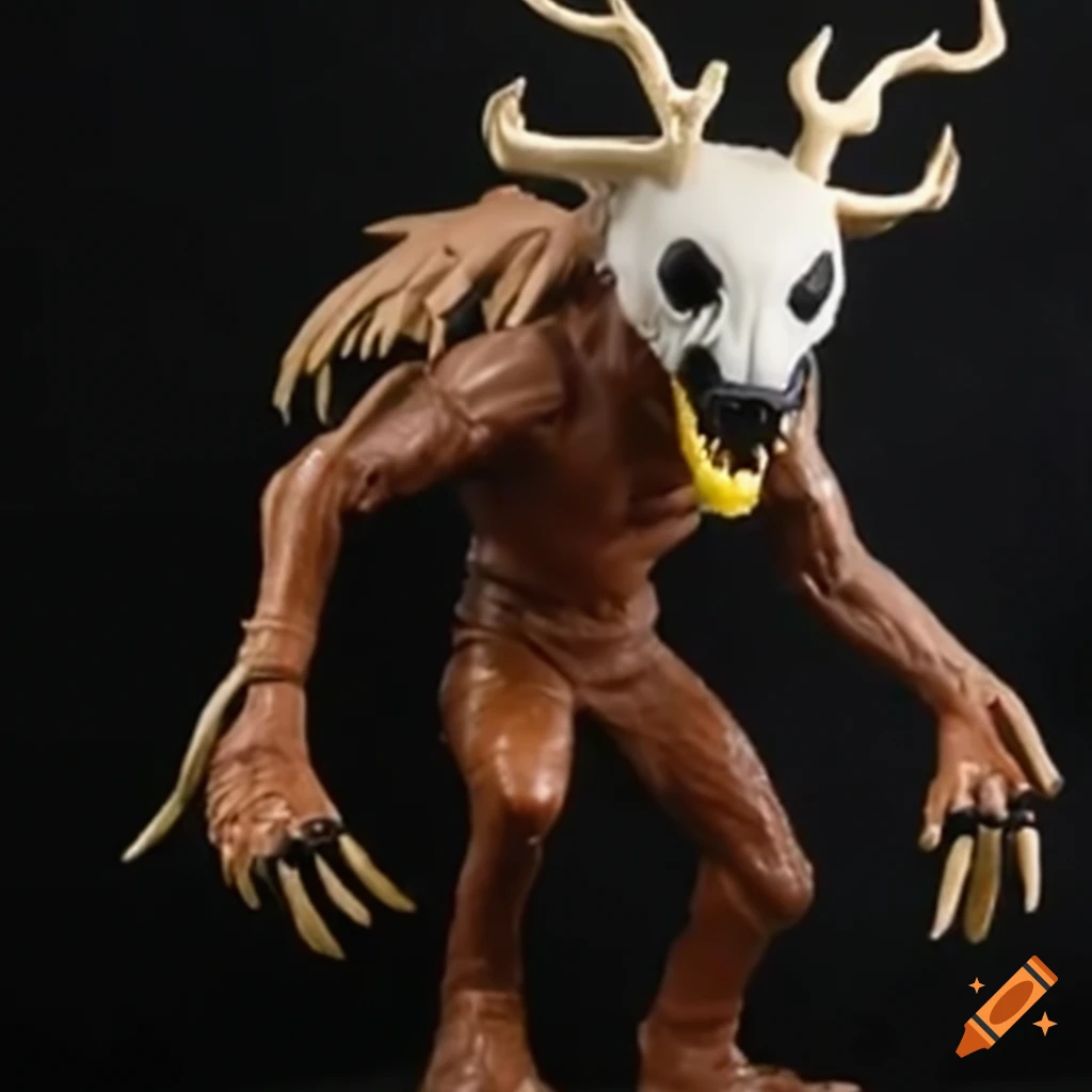 Funko pop of a wendigo with dramatic lighting