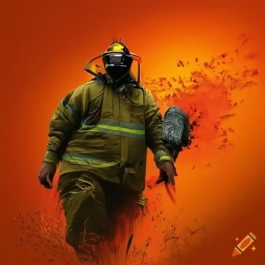 Fireman battling wildfires