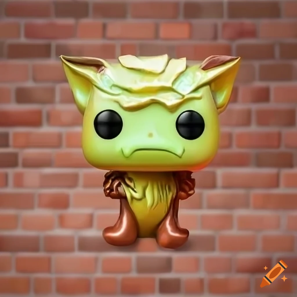 Funko Pop world with lemon, copper, silver, and red gem stones