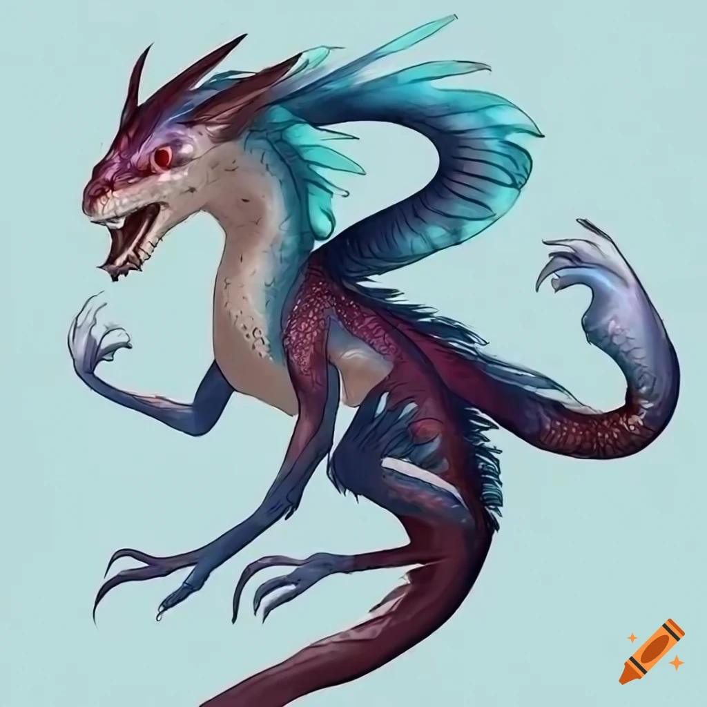 Graceful aquatic hybrid mythical creature with warm and kind eyes and long tail