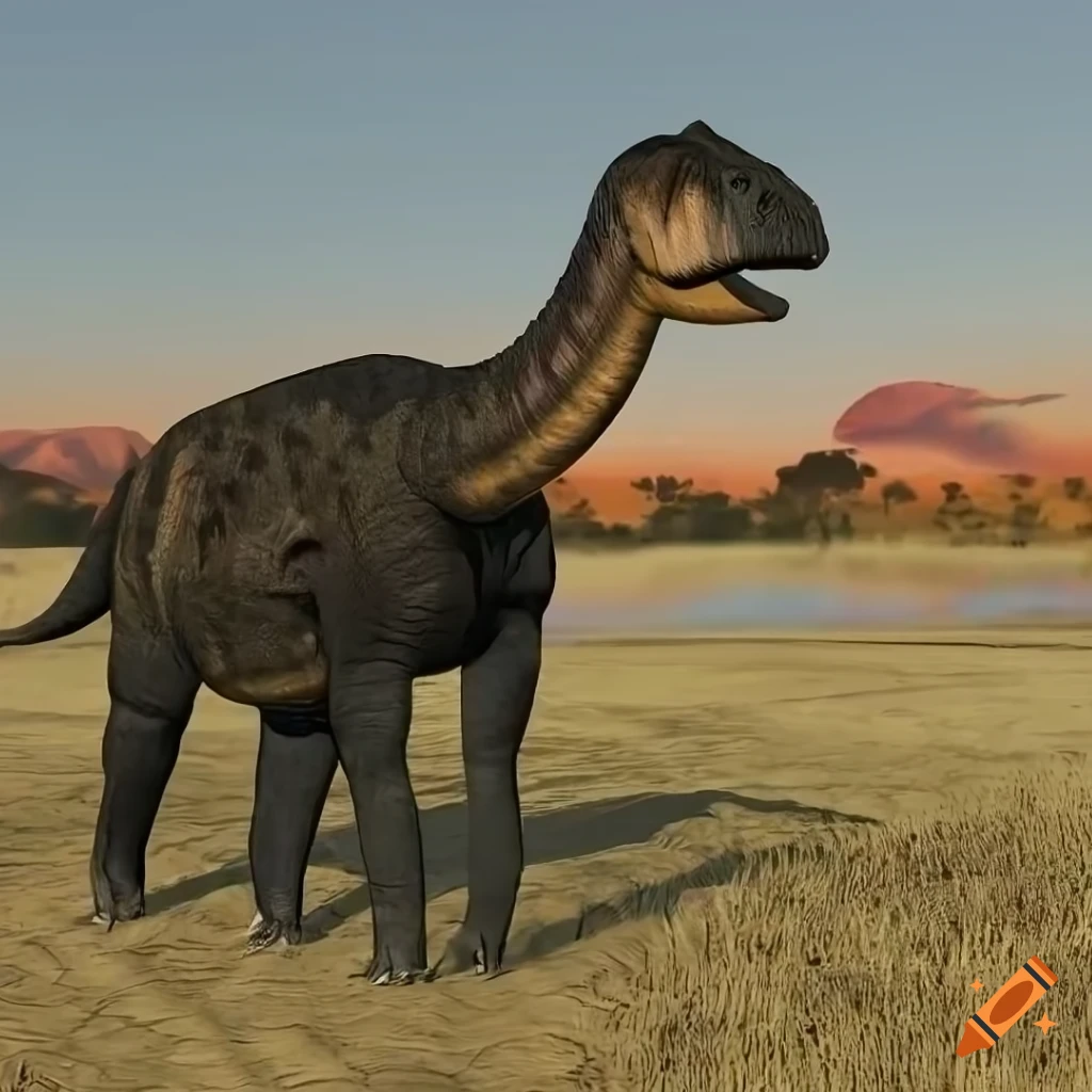 Scientifically accurate hadrosaurus dinosaur with okapi-like skin texture in warm morning light