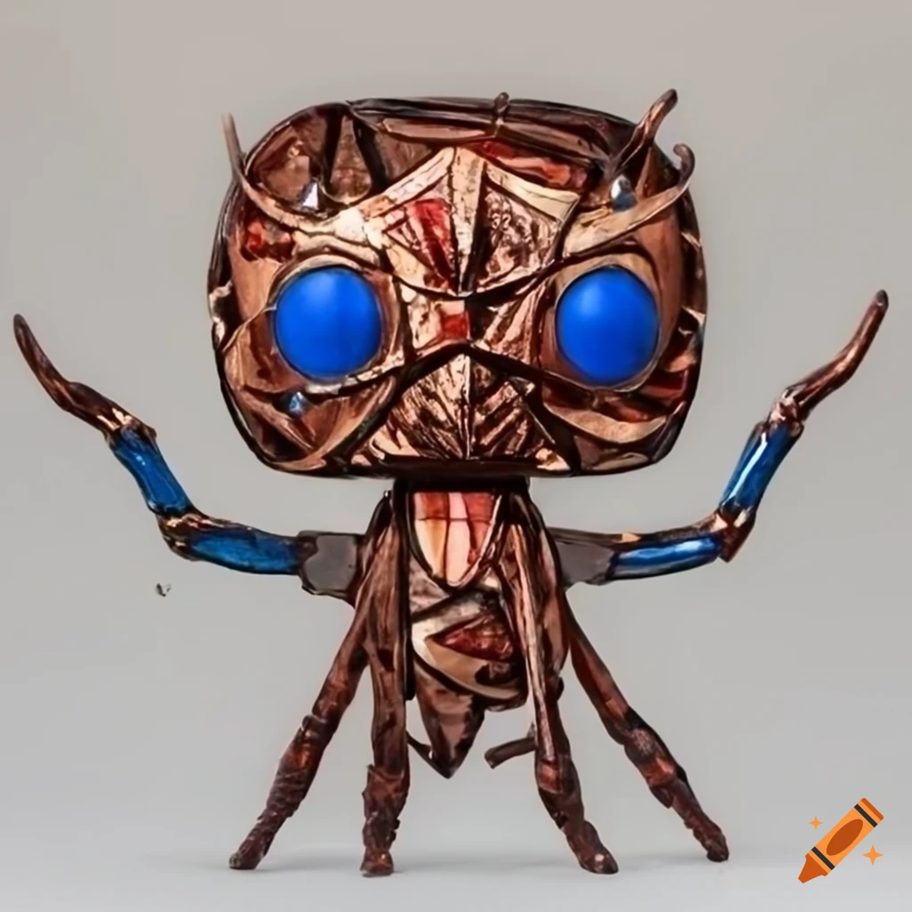 Funko Pop world with Joro Spider stained glass copper tribal design