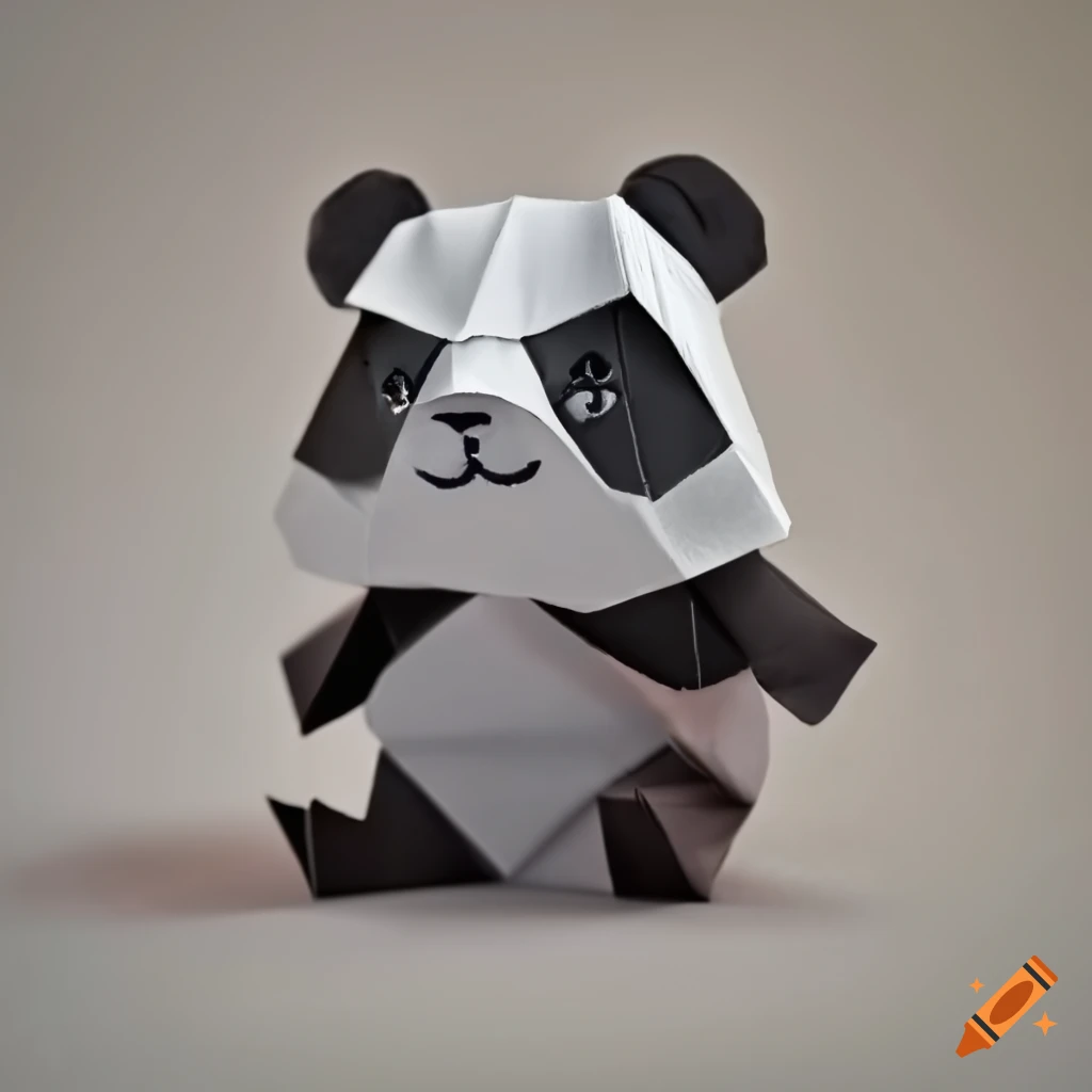 Origami of a cute panda