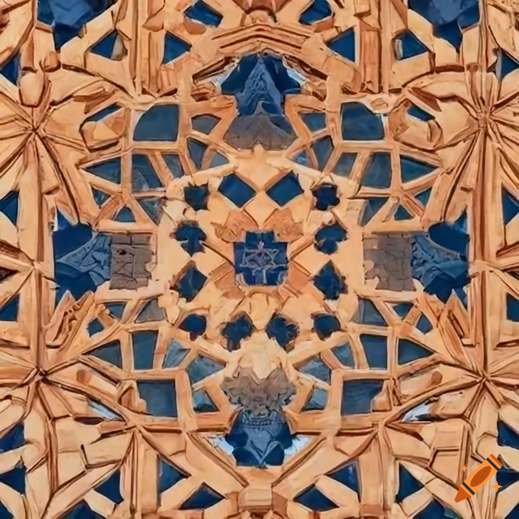 Arab geometric pattern inspired by La Aljafería architecture in Zaragoza
