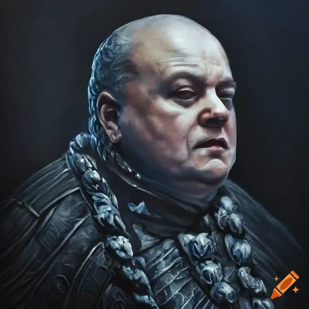 Intriguing depiction of a fantasy fish-like character inspired by Lord Varys with high detail