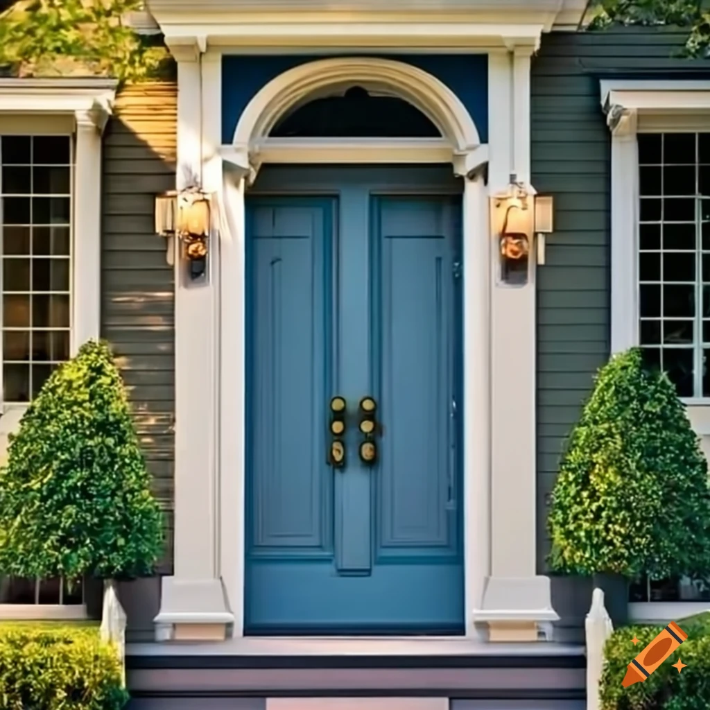Front door of a transitional style house