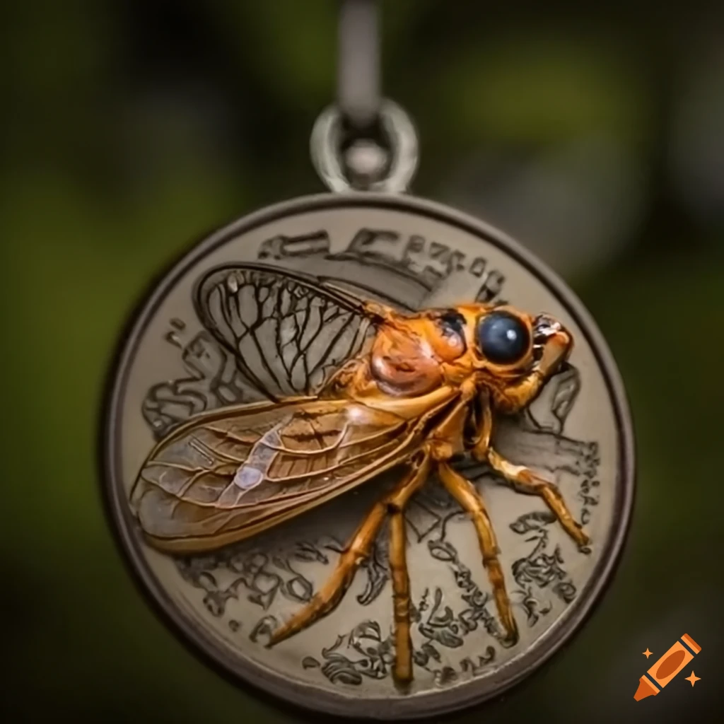 Commemorative medallion with a cicada design