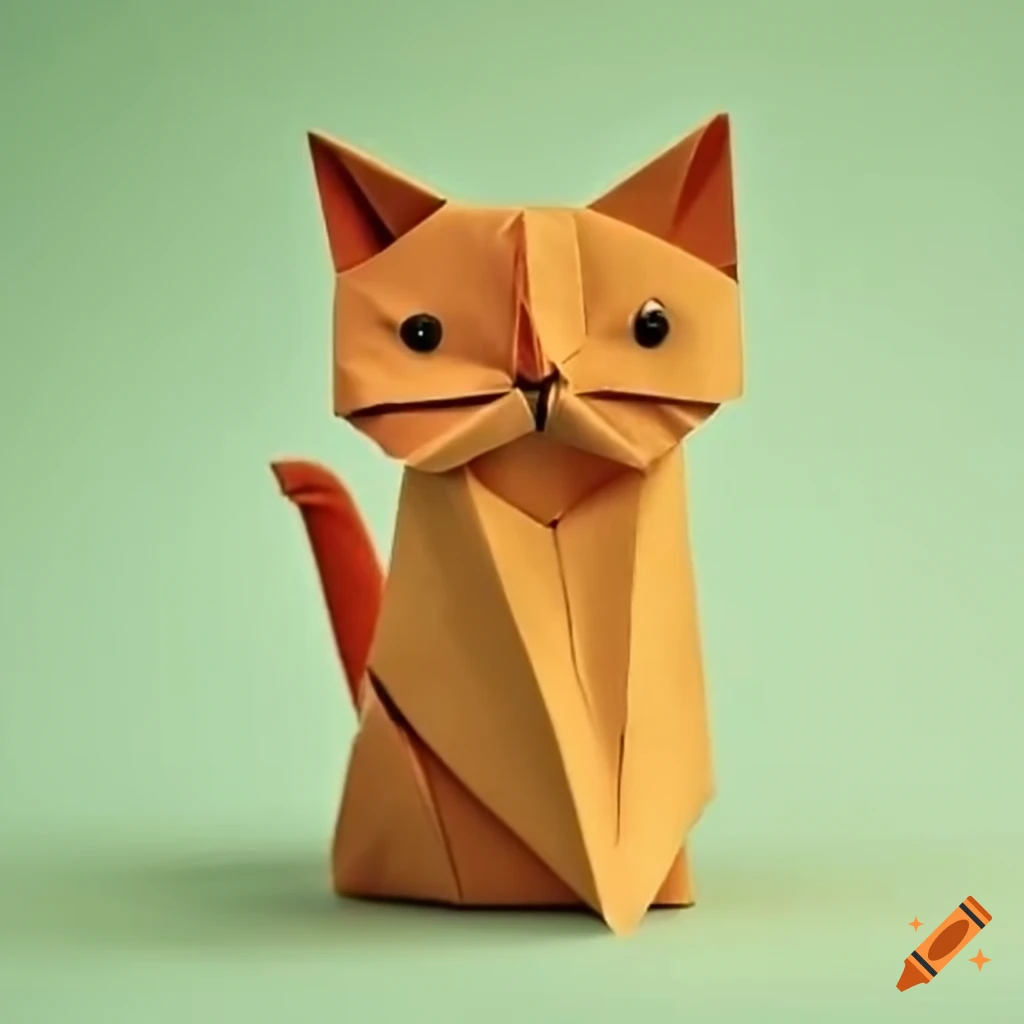 Origami of a cute cat