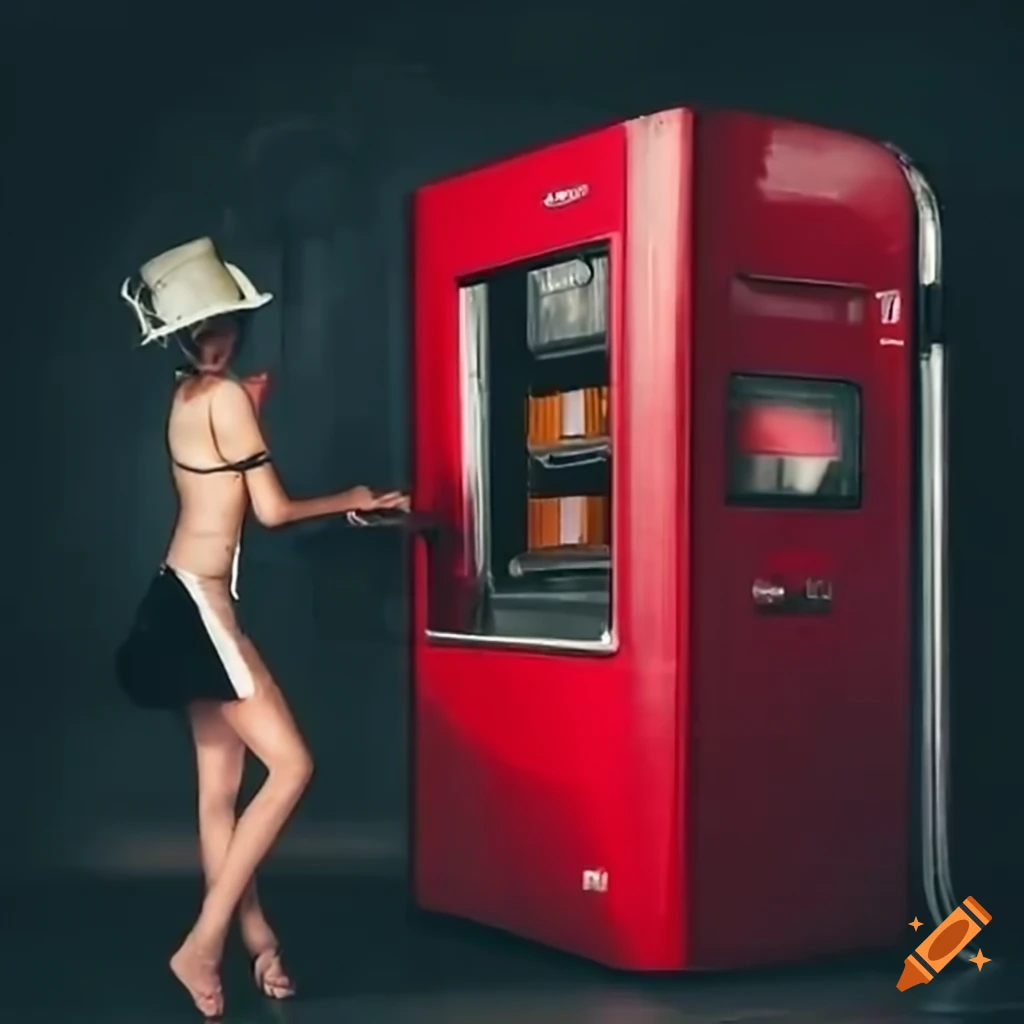 Advertisement for a Russian vending machine with sparkling water