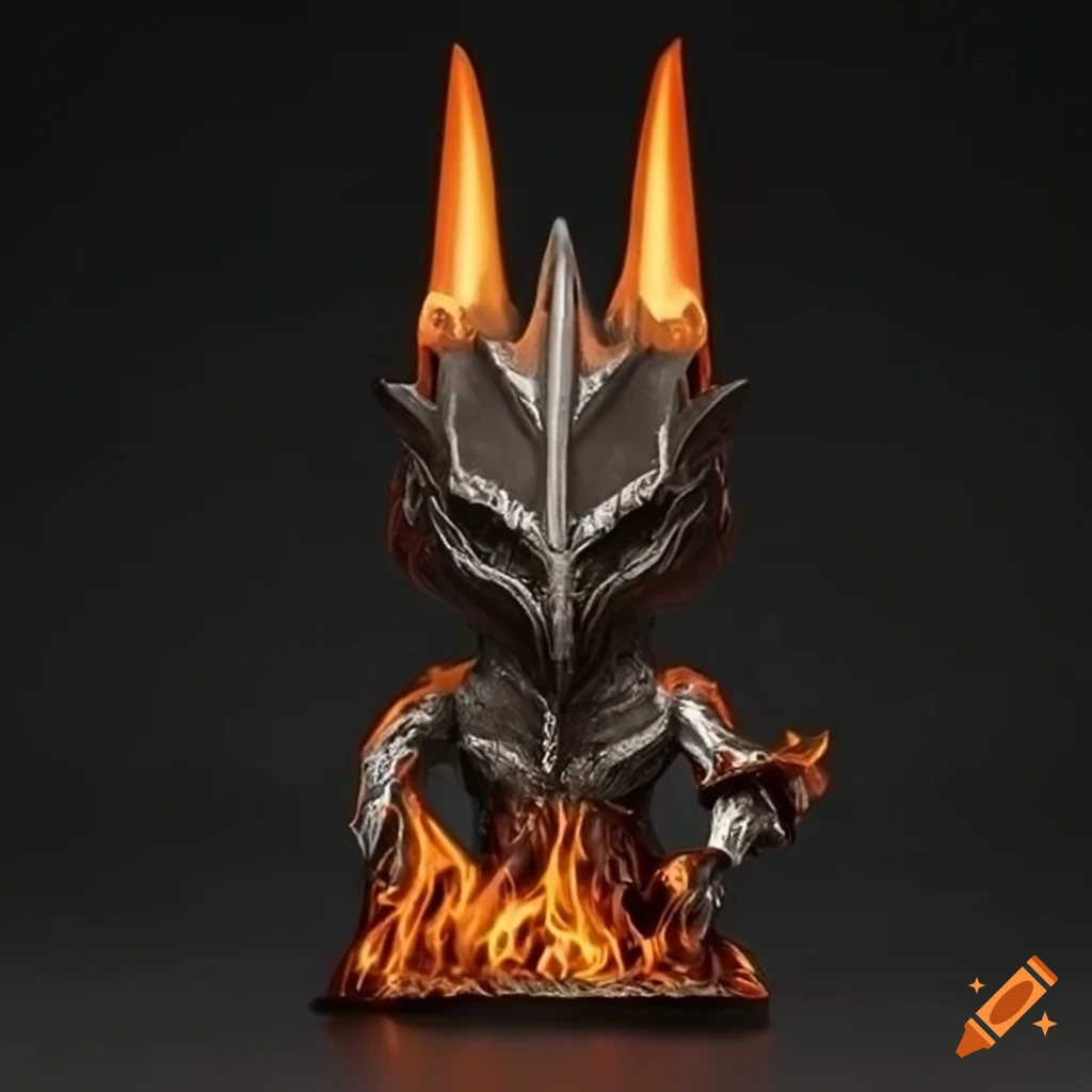 Funko Pop figurine of Sauron on a concrete background