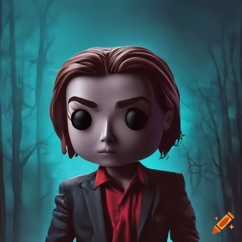 Suspense film poster in Funko-Pop style