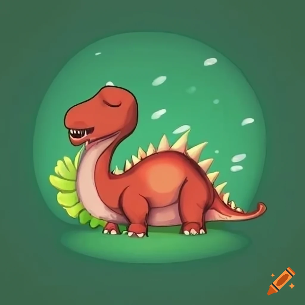 Friendly dinosaur sleeping in a cartoon style