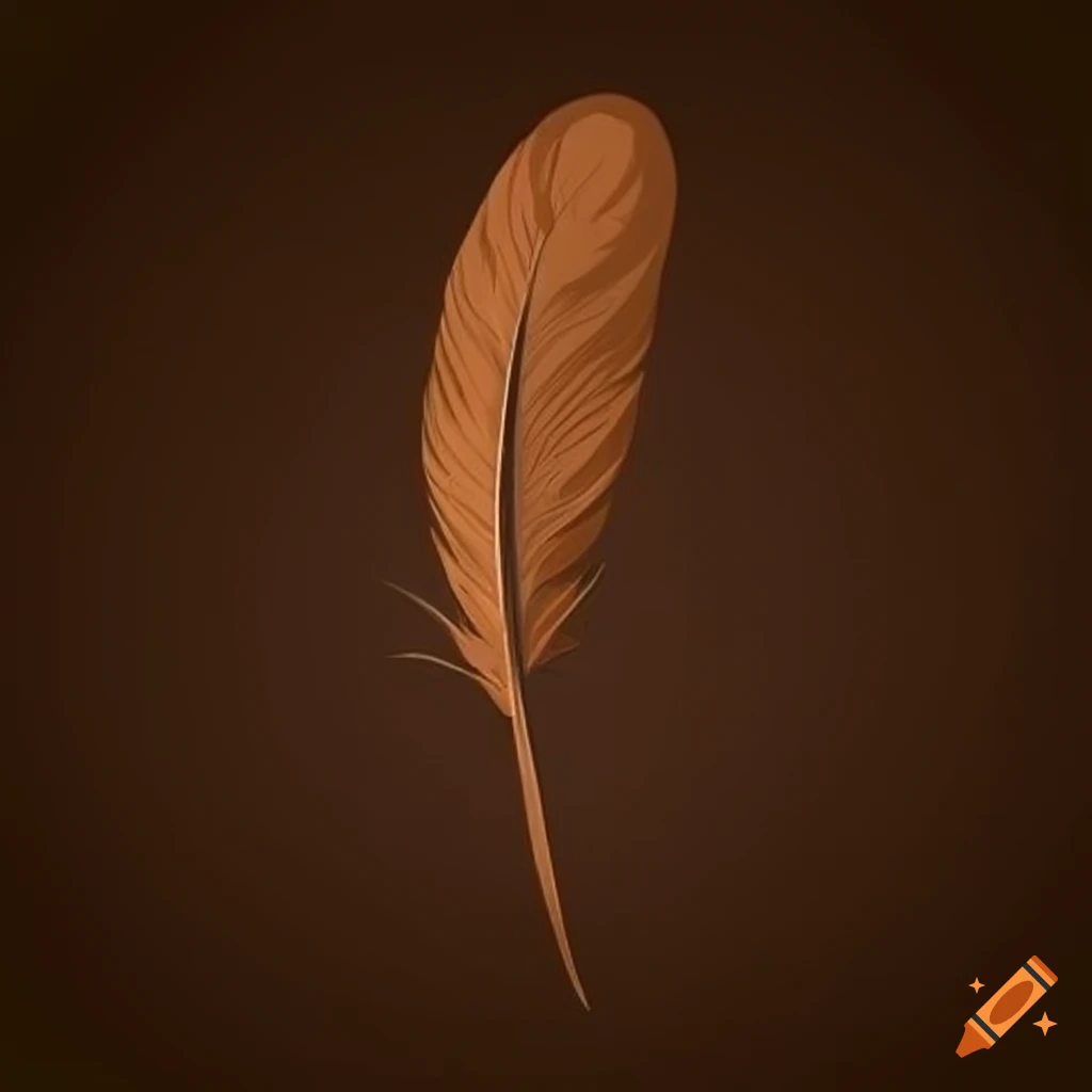 Brown stylized feather