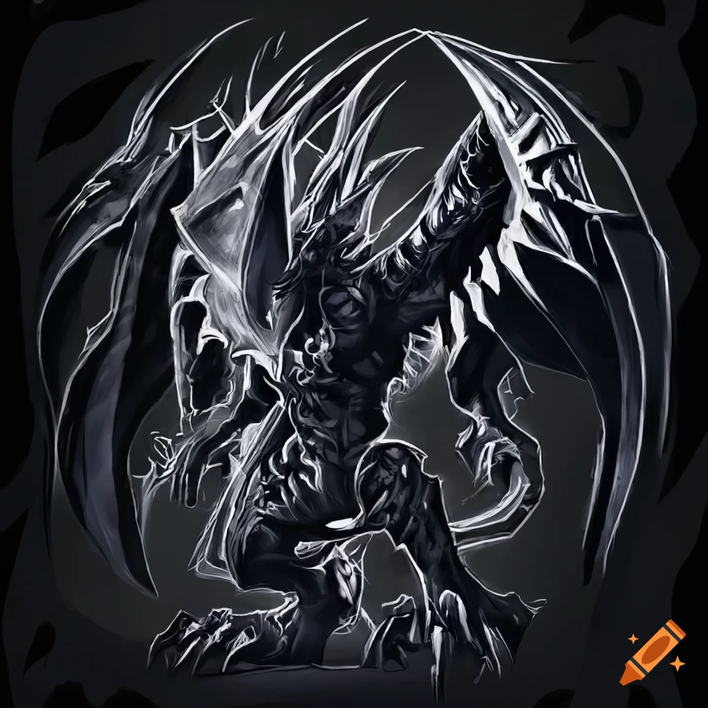 Yugioh card with epic fantasy dark dragon art on Craiyon, image size:1024x1024