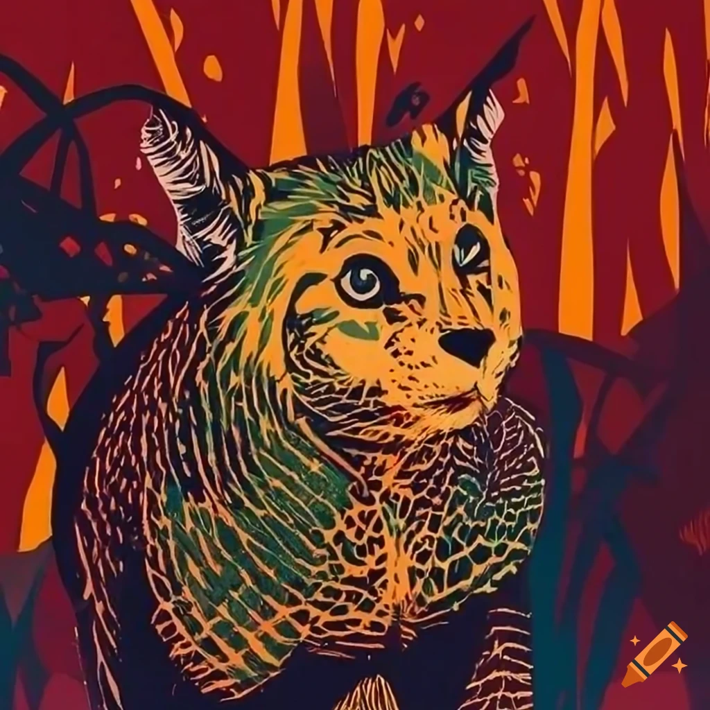 Intricate wildlife designs by Charley Harper in color woodcut