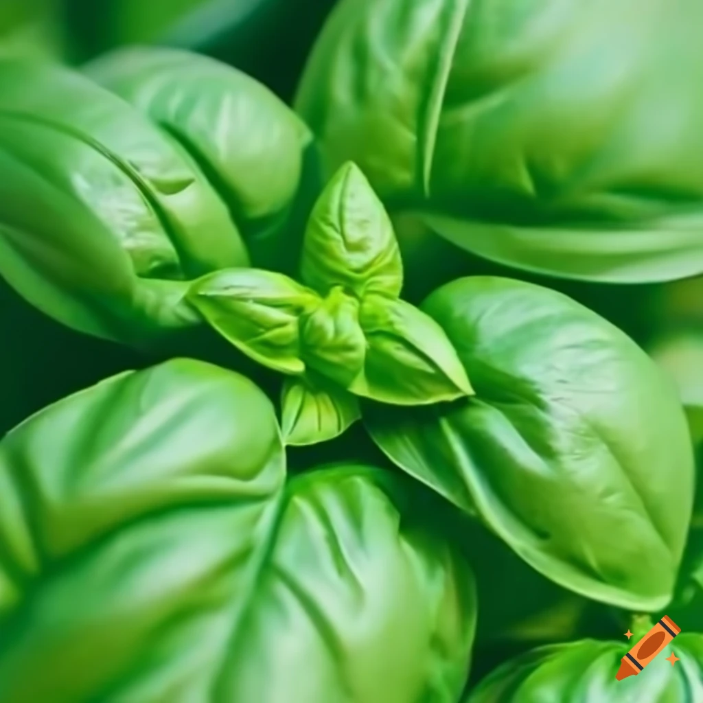 Green basil leaves