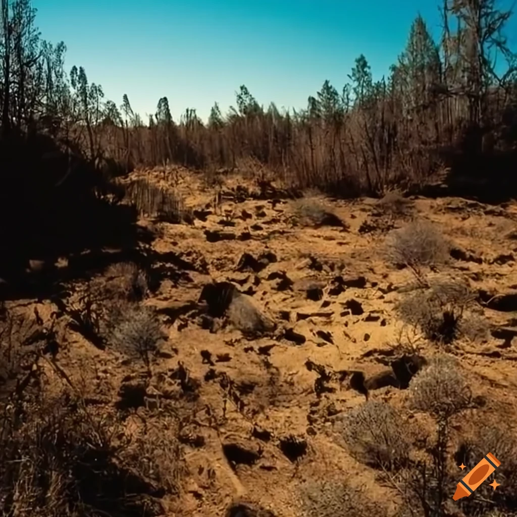 Uninhabited wilderness with sandy soil and scrubby vegetation