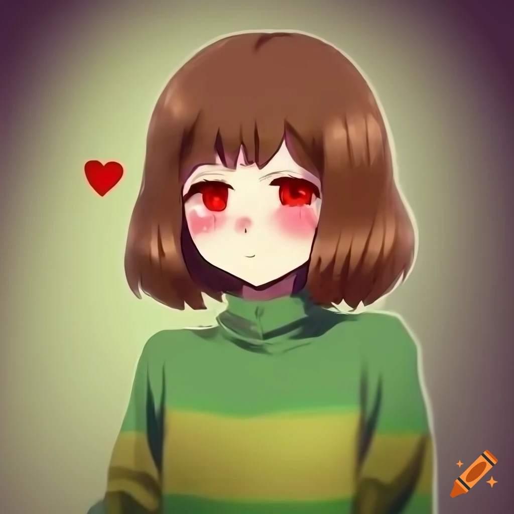 Chara from Undertale digital art with cute and cartoony style