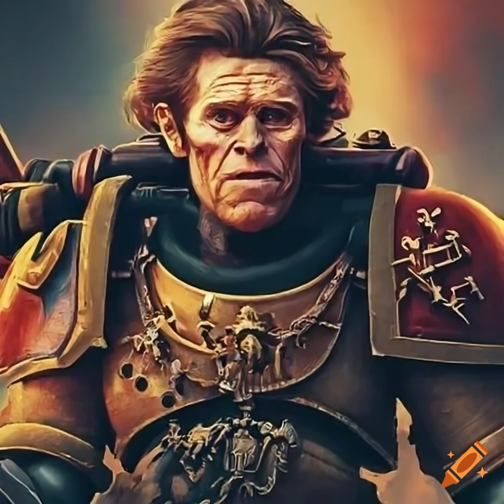 Warhammer figurine of a character resembling Willem Dafoe