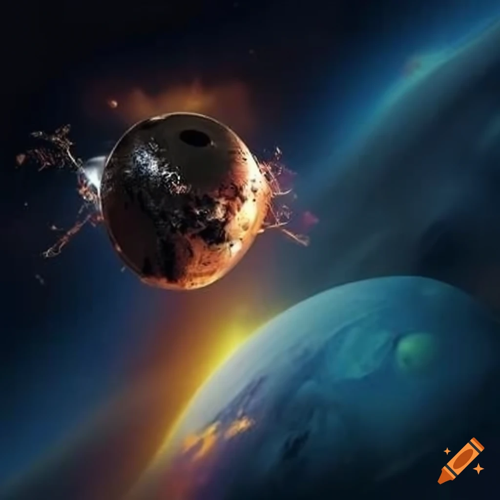 Satellite with human heads