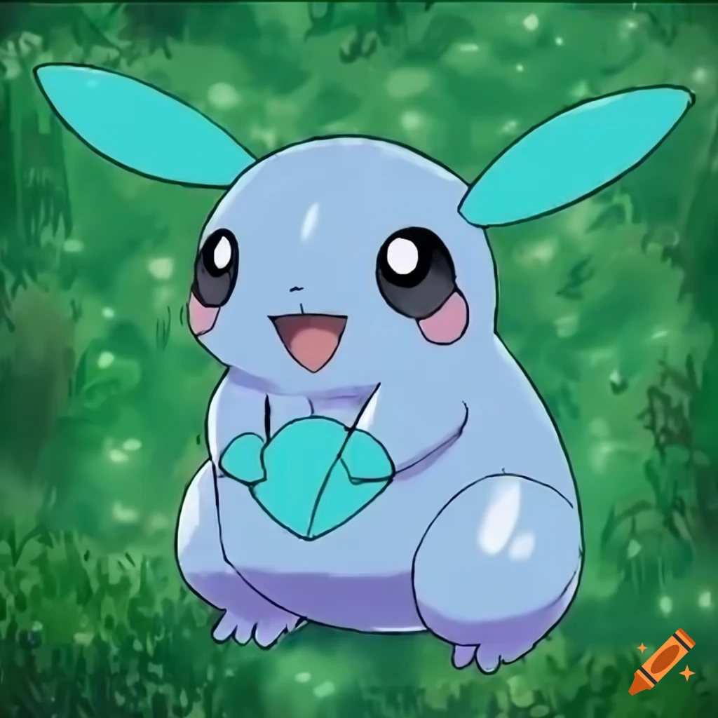 Water and grass type Pokémon named Hydribi in Ken Sugimori style