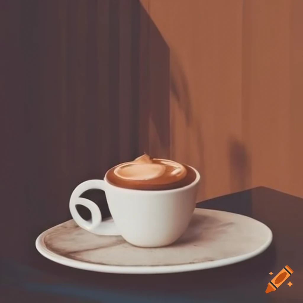 Outside morning scene of a modern coffee shop