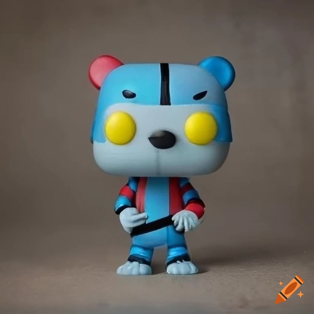 Hobbes Funko Pop figure in copper metal plating on concrete background