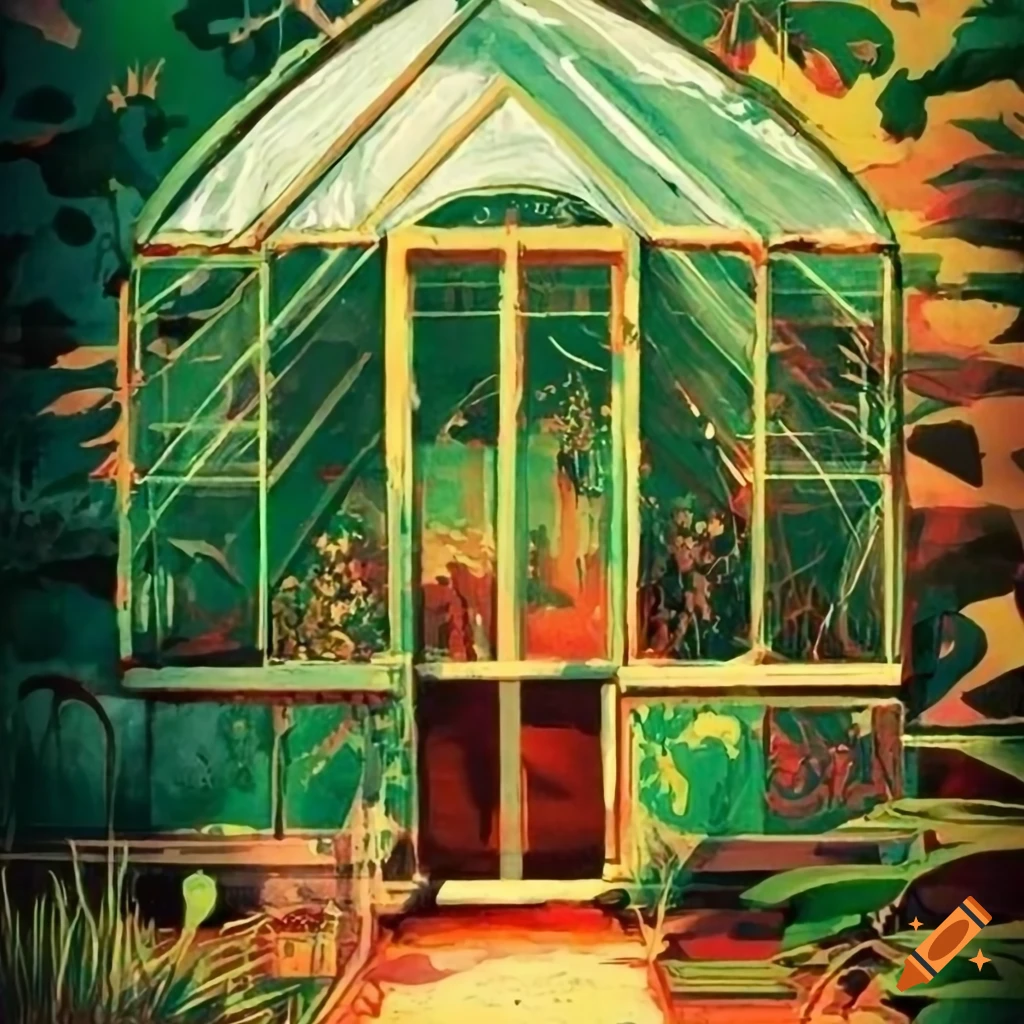 Vintage greenhouse travel poster