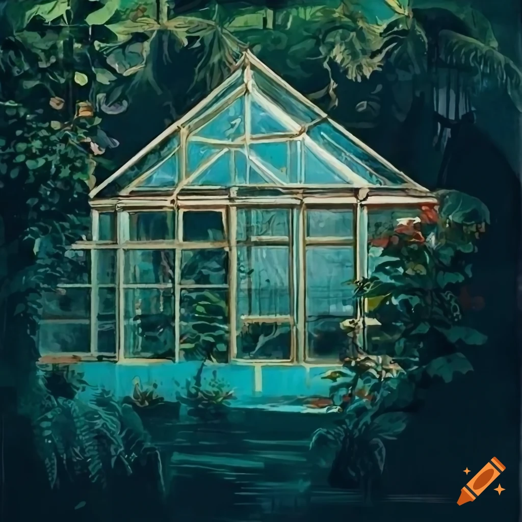 Vintage greenhouse travel poster