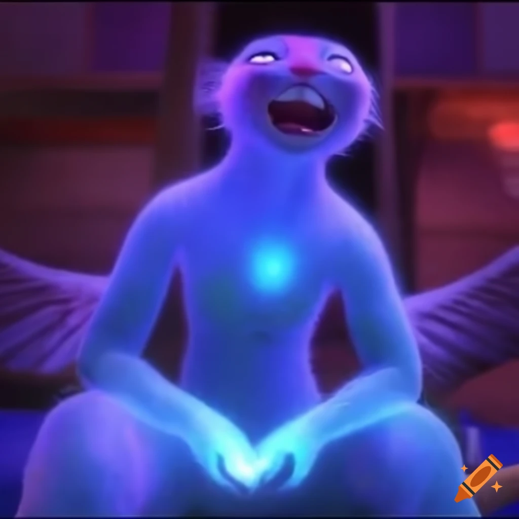 Angelic creature with a glowing aura in a fantasy world