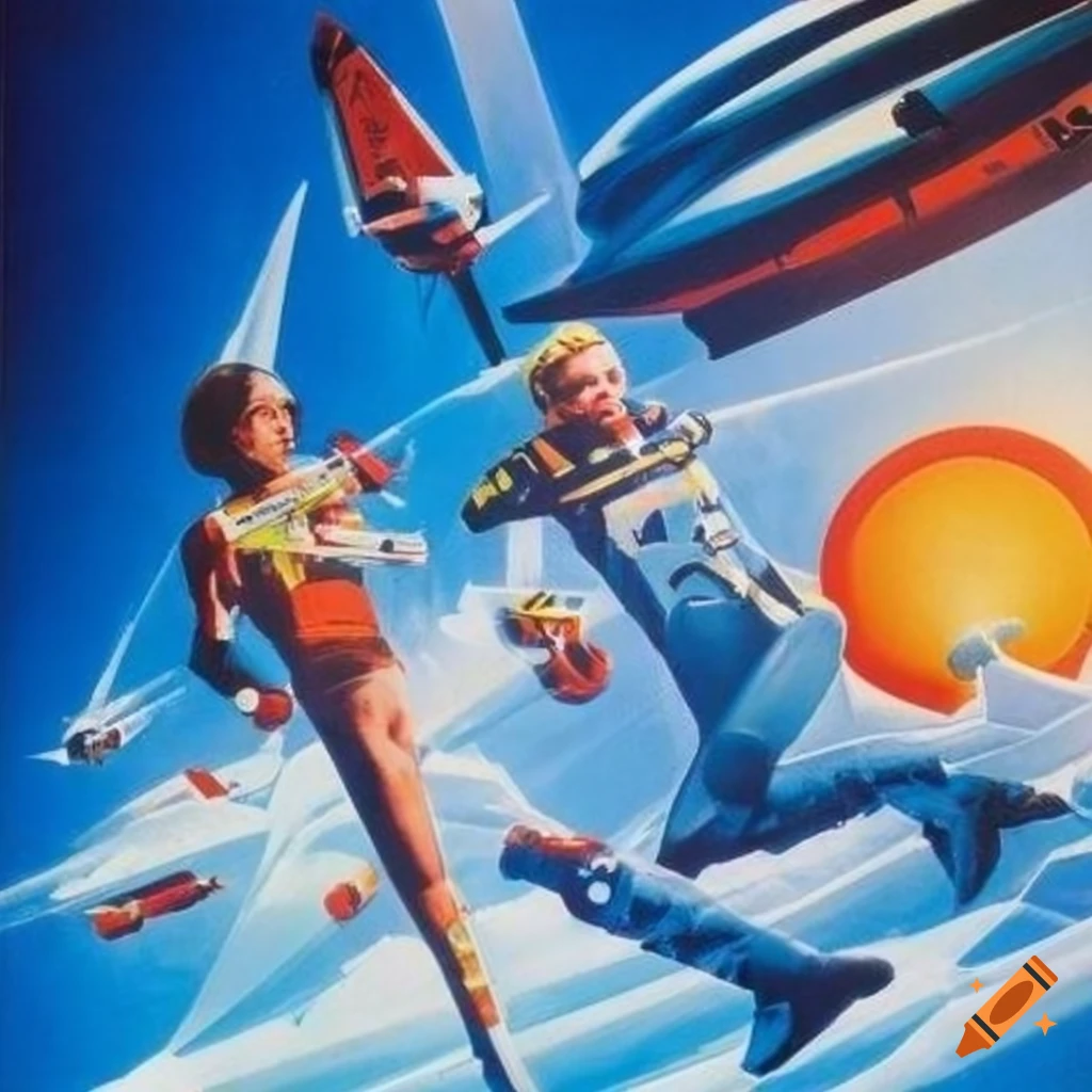 1970s optimistic utopian futurist science fiction movie poster for the