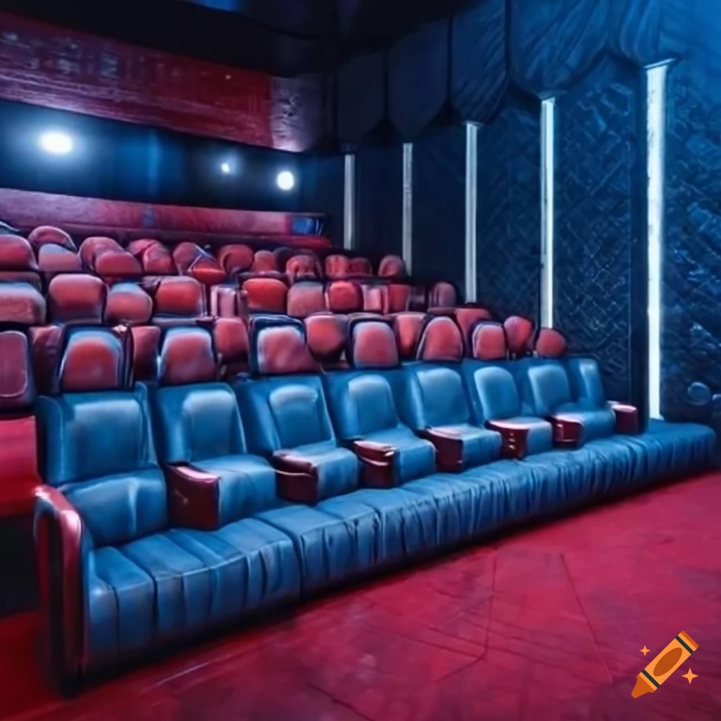 Modern movie theater with classic aesthetics and reclining seats on Craiyon