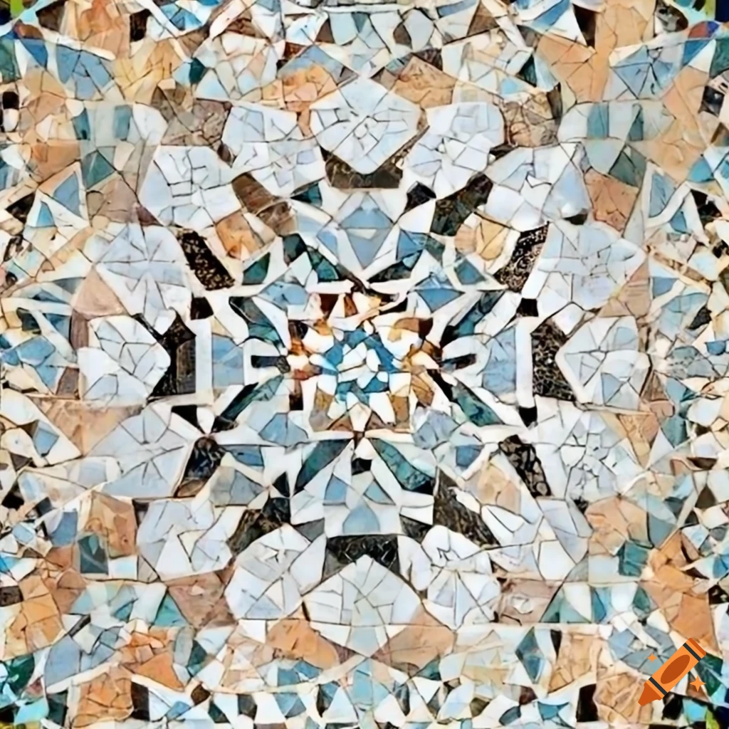 Islamic mosaic art in white colors
