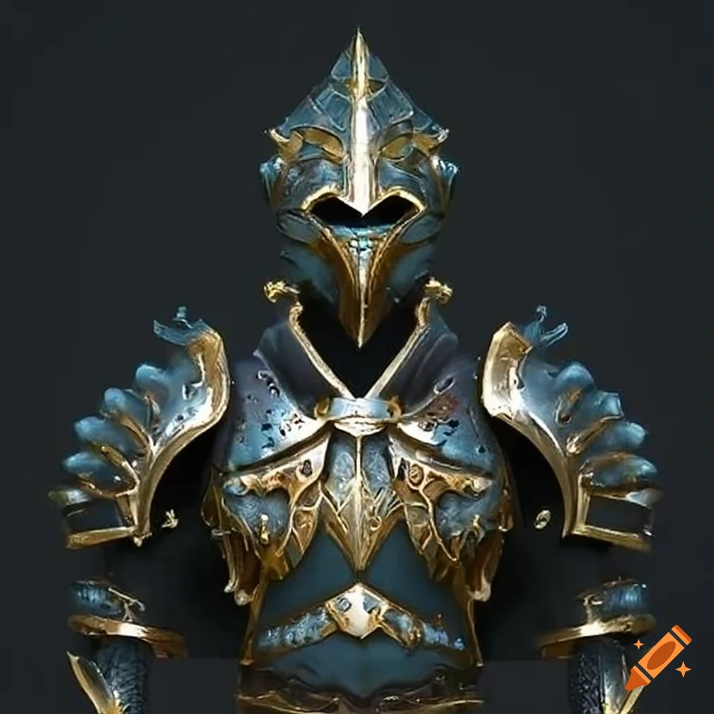 Magic armor from the front in close view on Craiyon