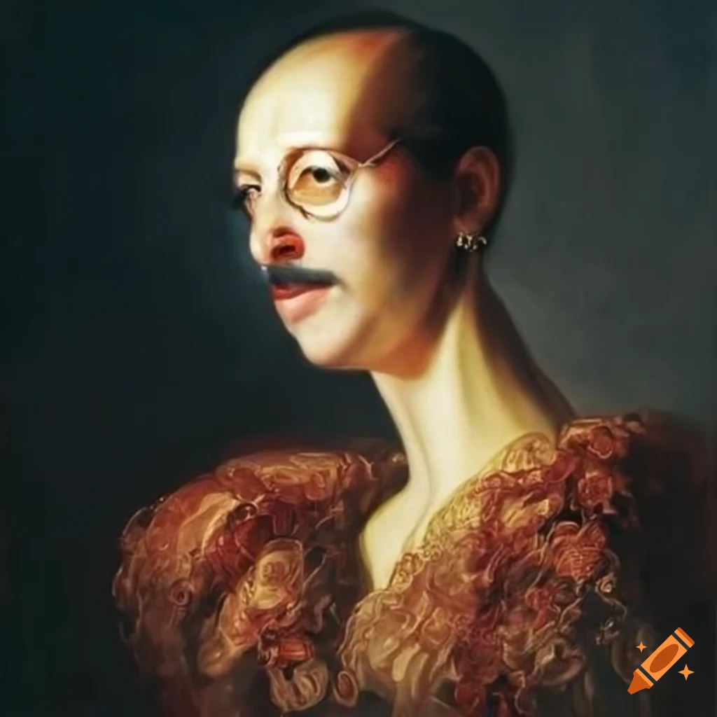 Classic art of composer Igor Stravinsky with elegant ladies in gowns